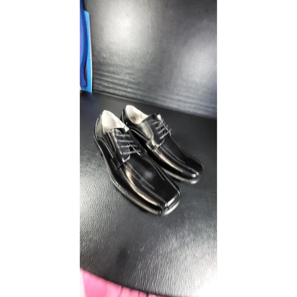 Stacy Adams Mens Corrado Black Leather Square Bicycle Toe Dress Oxfords 9.5